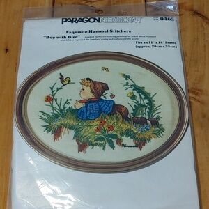 NEW Sealed 1978 Paragon  Stitchery/ Embroidery Hummel Boy With Bird Kit